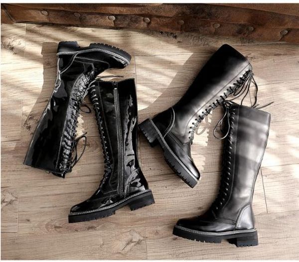 long boots for women flat heel lace up fall winter women's motorcycle booties punk style, Black
long boots for women flat heel lace up fall winter women's motorcycle booties punk style, Black