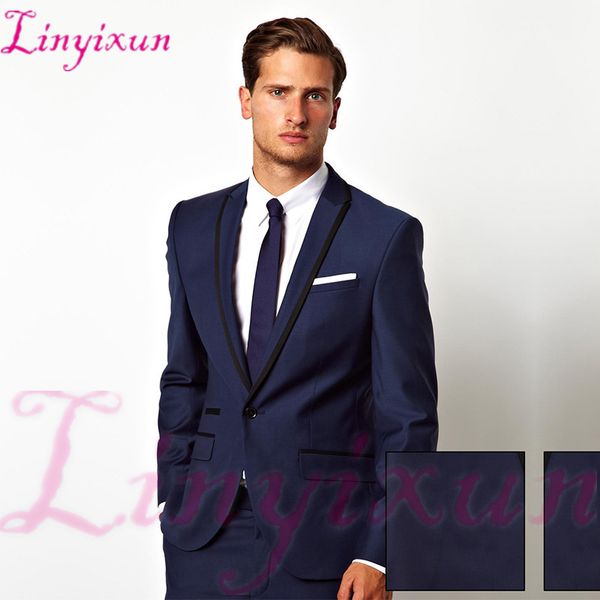linyixun navy blue men suits for wedding black peaked lapel grooms tuxedos two piece suits slim business office work suit terno, White;black
linyixun navy blue men suits for wedding black peaked lapel grooms tuxedos two piece suits slim business office work suit terno, White;black