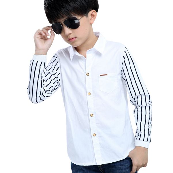 autumn fashion kids teen boys shirts clothes long sleeve stripe fastener gentleman shirt clothes little man white shirt, White;black
autumn fashion kids teen boys shirts clothes long sleeve stripe fastener gentleman shirt clothes little man white shirt, White;black