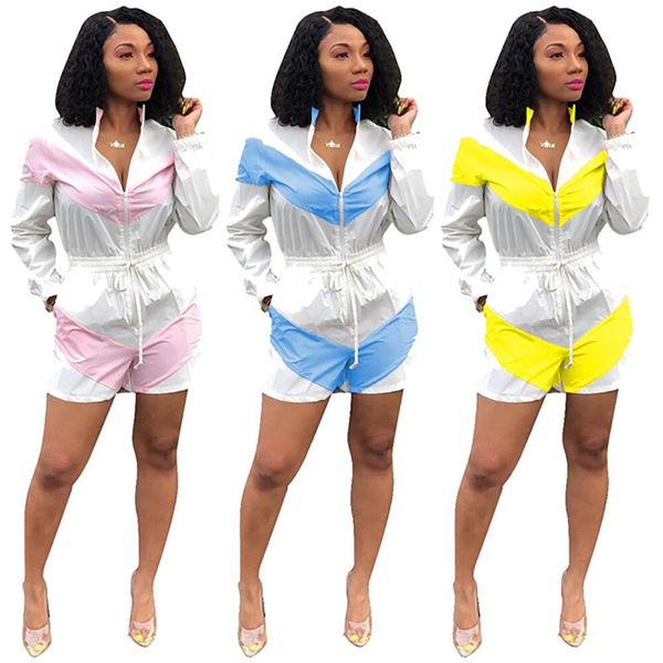 fashion collar colorblock zipper casual long sleeve jumpsuit women's jumpsuits rompers women's short pants nightclub jumpsuits, Black;white
fashion collar colorblock zipper casual long sleeve jumpsuit women's jumpsuits rompers women's short pants nightclub jumpsuits, Black;white