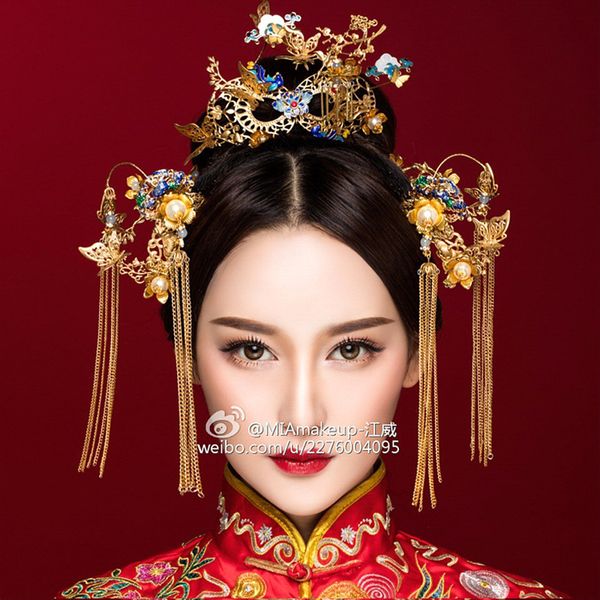 bridal headwear retro chinese coronet gallery wedding crown bride wedding phoenix crown brides hair accessories, Golden;white
bridal headwear retro chinese coronet gallery wedding crown bride wedding phoenix crown brides hair accessories, Golden;white