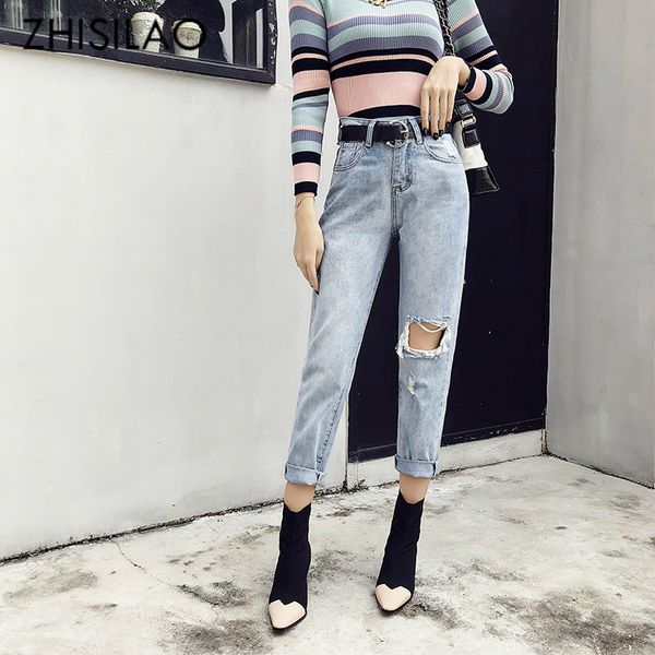 vintage chic mon jeans hole boyfriends women jeans denim pants high waist retro fashion straight jean femme trousers 2019, Blue
vintage chic mon jeans hole boyfriends women jeans denim pants high waist retro fashion straight jean femme trousers 2019, Blue