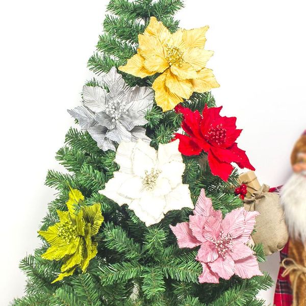 big flower head glitter artificial silk flower christmas tree ornament diy christmas decoration new year decor
big flower head glitter artificial silk flower christmas tree ornament diy christmas decoration new year decor