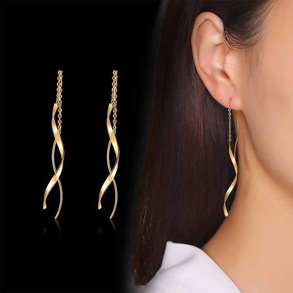 vnox trendy long twisted line earrings for women party jewelry gold and silver color stainless steel dangle earring gifts
vnox trendy long twisted line earrings for women party jewelry gold and silver color stainless steel dangle earring gifts