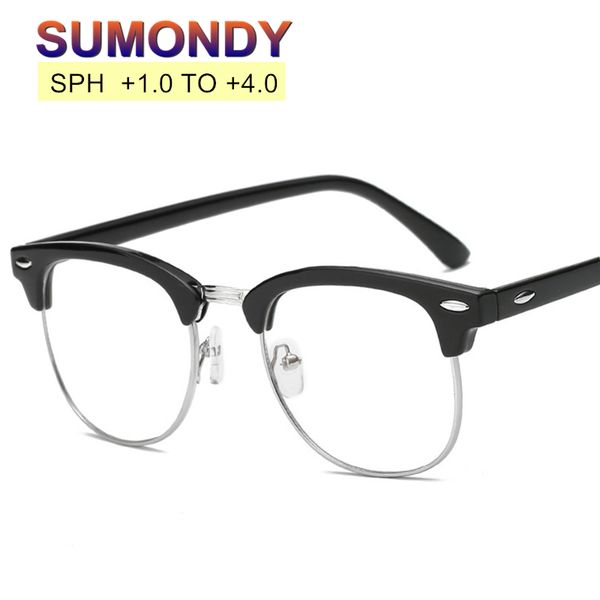 sumondy diopter +1.0 to 4.0 reading glasses women men name brand 3016 fashion rivet frame anti fatigue presbyopic glasses ur33, White;black
sumondy diopter +1.0 to 4.0 reading glasses women men name brand 3016 fashion rivet frame anti fatigue presbyopic glasses ur33, White;black
