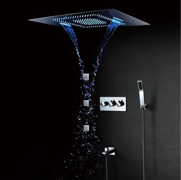 4 function new thermostatic led 31 inch rectangle rain waterfall shower head faucet set 3 massage jets cold valve with hand shower
4 function new thermostatic led 31 inch rectangle rain waterfall shower head faucet set 3 massage jets cold valve with hand shower