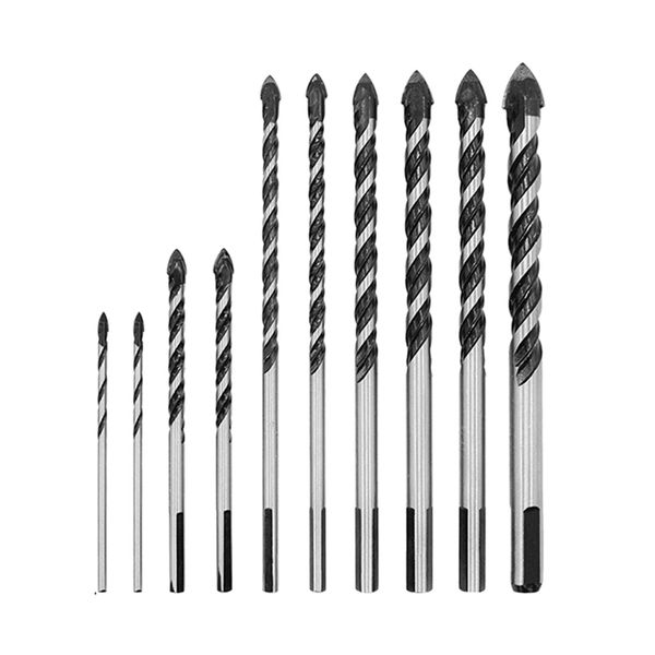 10 pcs multifunctional alloy spiral drill bits set for marble ceramic tile