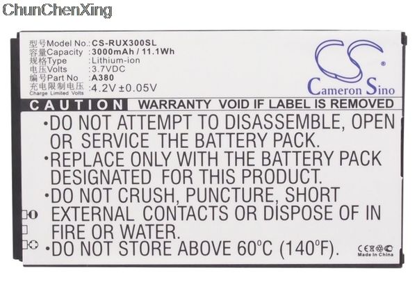 cameron sino 3000mah battery a380 for runbo x3, x5, x5-c, x5-w
cameron sino 3000mah battery a380 for runbo x3, x5, x5-c, x5-w