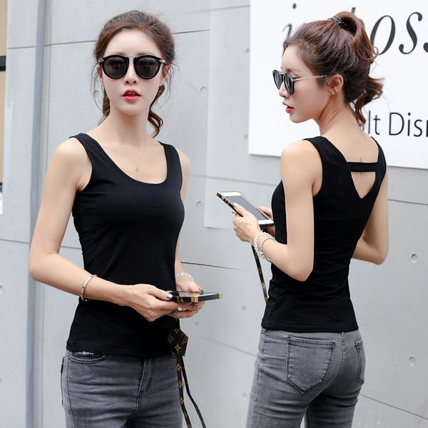 pure color summer t-shirt tank sleeveless blouse activewear tank for women, Black;white
pure color summer t-shirt tank sleeveless blouse activewear tank for women, Black;white