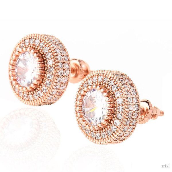 18k gold iced out shining rose gold color round stud earrings for women men fashion cubic zirconia earrings luxury designer, Golden
18k gold iced out shining rose gold color round stud earrings for women men fashion cubic zirconia earrings luxury designer, Golden