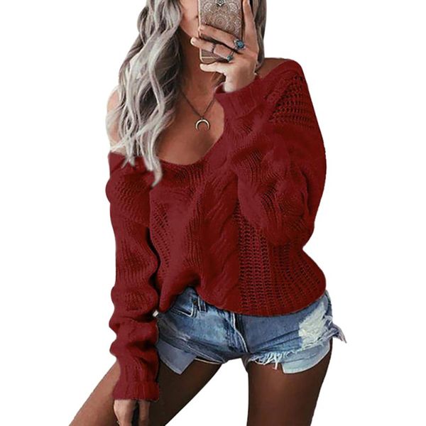 women's v neck off shoulder jumper solid color hollow soft warm knitted sweater blouse long sleeve knitwear, White;black
women's v neck off shoulder jumper solid color hollow soft warm knitted sweater blouse long sleeve knitwear, White;black