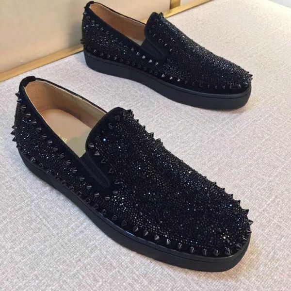 black red suede leather/strass/pik boat spikes sneakers loafers red bottom casual gentleman party wedding t-quality brands red sole
black red suede leather/strass/pik boat spikes sneakers loafers red bottom casual gentleman party wedding t-quality brands red sole