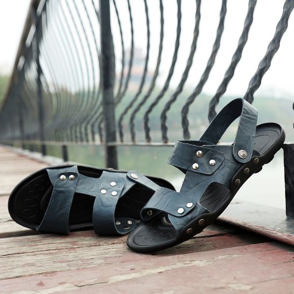 2019 new men sandals men roman sandals beach vietnam shoes leather sport walking button cave shoes, Black
2019 new men sandals men roman sandals beach vietnam shoes leather sport walking button cave shoes, Black