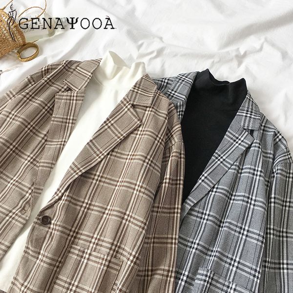 2019 fashion plaid women blazer coat retro button lattice suit jacket pads jacket blazer female casual coats, White;black
2019 fashion plaid women blazer coat retro button lattice suit jacket pads jacket blazer female casual coats, White;black