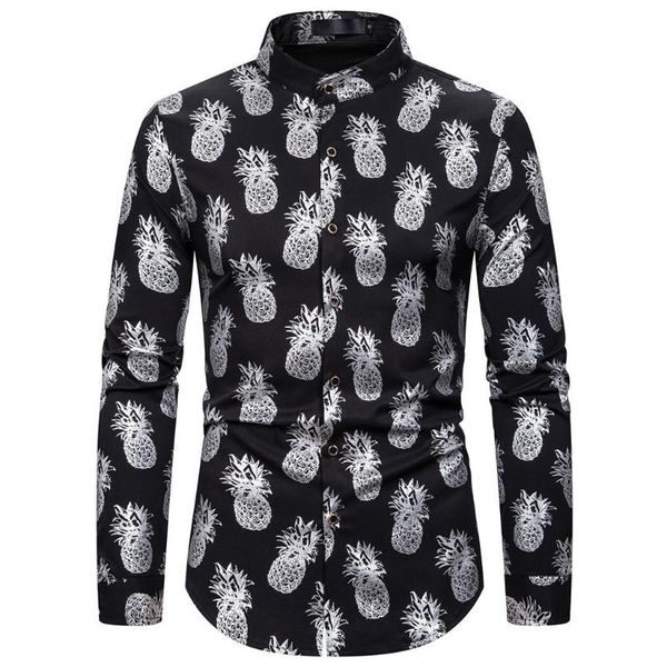 fashion men's pineapple printed stitching shirts casual long sleeve blouses slim fit social men club shirt chemise homme#o, White;black
fashion men's pineapple printed stitching shirts casual long sleeve blouses slim fit social men club shirt chemise homme#o, White;black