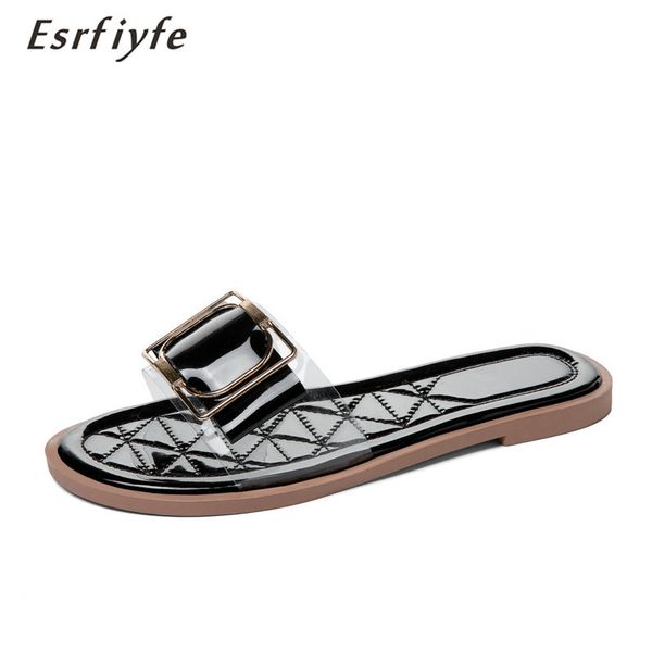esrfiyfe summer metal women slipppers pvc leather open toe shoes women 2020 fashion ladies slides shoes, Black
esrfiyfe summer metal women slipppers pvc leather open toe shoes women 2020 fashion ladies slides shoes, Black