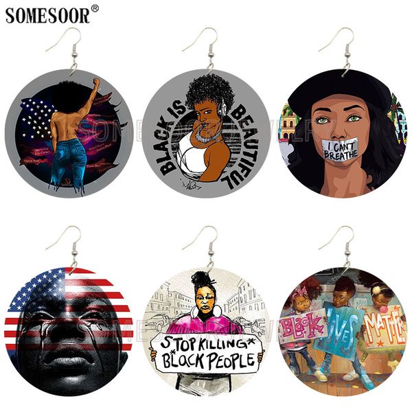 somesoor i can't breathe black woman portrayal wooden drop earrings melanin lives matters arts printed ear loops jewelry gifts, Silver
somesoor i can't breathe black woman portrayal wooden drop earrings melanin lives matters arts printed ear loops jewelry gifts, Silver