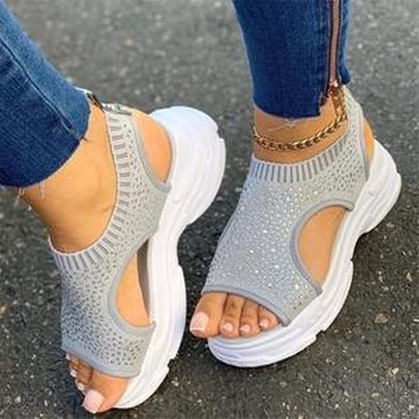 women summer sandals mid heels wedges shoes woman breathable mesh slip on shiny crystal deco sandalias mujer sapato femininod850, Black
women summer sandals mid heels wedges shoes woman breathable mesh slip on shiny crystal deco sandalias mujer sapato femininod850, Black