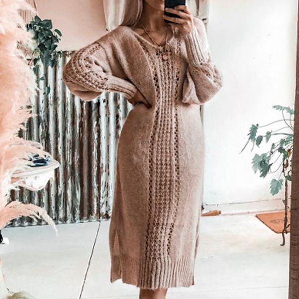 casual dresses knitted sweater dress women solid v-neck long autumn winter hollow out sleeve streetwar, Black;gray
casual dresses knitted sweater dress women solid v-neck long autumn winter hollow out sleeve streetwar, Black;gray