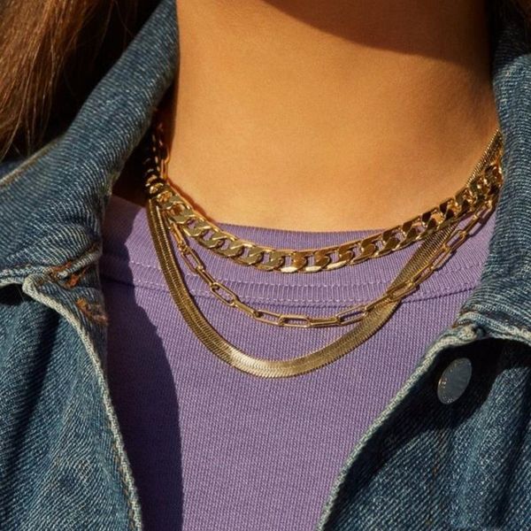 2020 multi-layer clavicle initial necklaces snake chains choker gold color link chain necklace for women vintage jewelry, Golden;silver
2020 multi-layer clavicle initial necklaces snake chains choker gold color link chain necklace for women vintage jewelry, Golden;silver