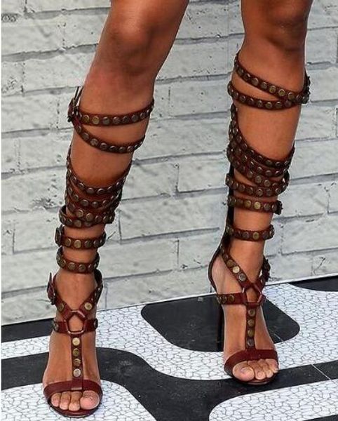 summer red brown leather buckles women knee high boots open toe ladies high heel boots fashion gladiator party shoes, Black
summer red brown leather buckles women knee high boots open toe ladies high heel boots fashion gladiator party shoes, Black