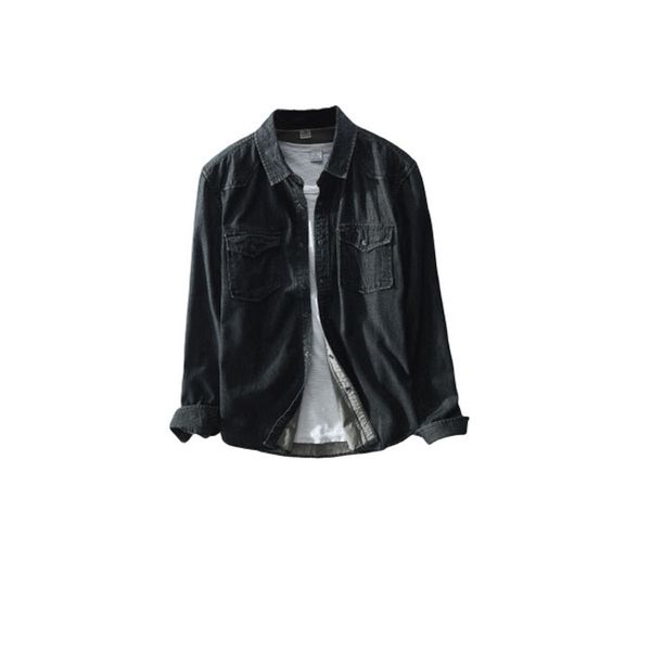 brand spring men casual black denim shirt cotton fashion slim long sleeve shirts male clothes single breasted with pocket for men ell, White;black
brand spring men casual black denim shirt cotton fashion slim long sleeve shirts male clothes single breasted with pocket for men ell, White;black
