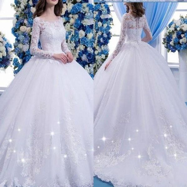 white ball gown wedding dresses vintage scoop neckline long sleeves appliques puffy long bridal gowns dubai arabicwedding dress
white ball gown wedding dresses vintage scoop neckline long sleeves appliques puffy long bridal gowns dubai arabicwedding dress