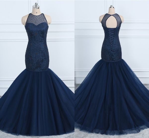 navy mermaid prom dresses pearls bodies jewel lace-up tulle dresses evening wear formal dress party evening gowns 2019 expensive gowns, Black
navy mermaid prom dresses pearls bodies jewel lace-up tulle dresses evening wear formal dress party evening gowns 2019 expensive gowns, Black