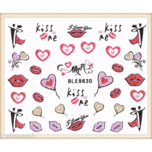 stickers & decals 1pcs nail art transfers valentines lips bows love hearts decor diy manicure, Black
stickers & decals 1pcs nail art transfers valentines lips bows love hearts decor diy manicure, Black