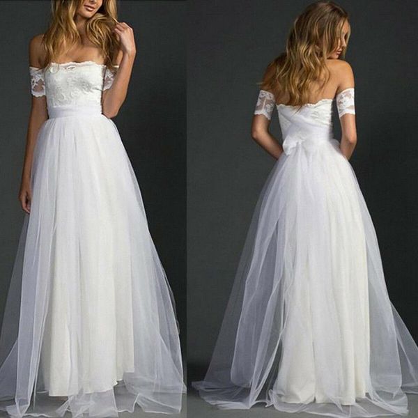 casual dresses women summer off the shoulder long ladies evening party formal solid white dress, Black;gray
casual dresses women summer off the shoulder long ladies evening party formal solid white dress, Black;gray