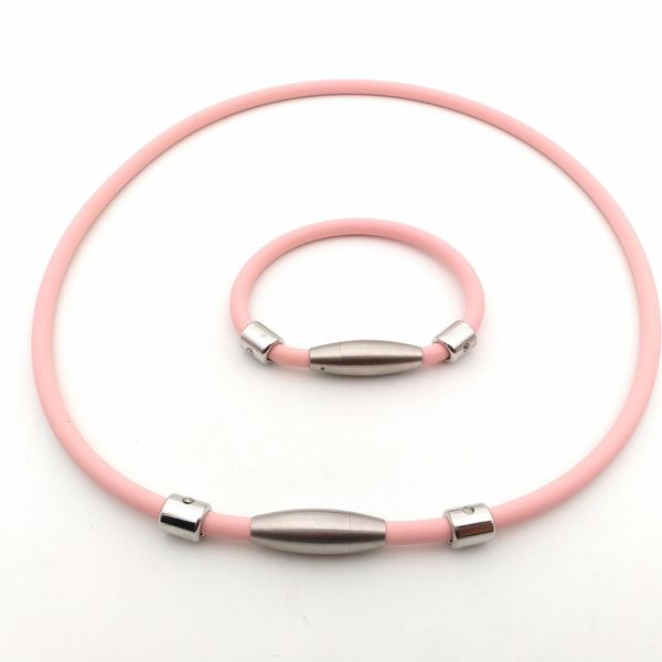 new pure necklace bracelet set magnetic energy necklace available in multiple colors, Silver
new pure necklace bracelet set magnetic energy necklace available in multiple colors, Silver