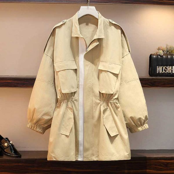 women's trench coats large size l-4xl 2021 autumn style college wild was thin windbreaker jacket women, Tan;black
women's trench coats large size l-4xl 2021 autumn style college wild was thin windbreaker jacket women, Tan;black