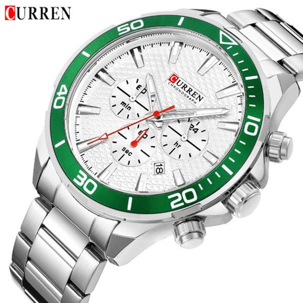 men's fashion wrist watches chronograph watches stainless steel band for man curren water resistant quartz relojes, Slivery;brown
men's fashion wrist watches chronograph watches stainless steel band for man curren water resistant quartz relojes, Slivery;brown