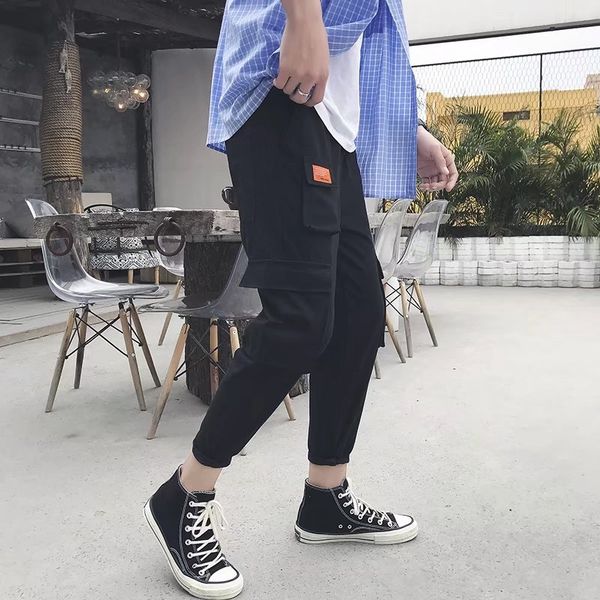 men's cargo pants men 2020 loose fit side pockets hip hop japanese streetwear harem pants men casual trousers joggers male, Black
men's cargo pants men 2020 loose fit side pockets hip hop japanese streetwear harem pants men casual trousers joggers male, Black