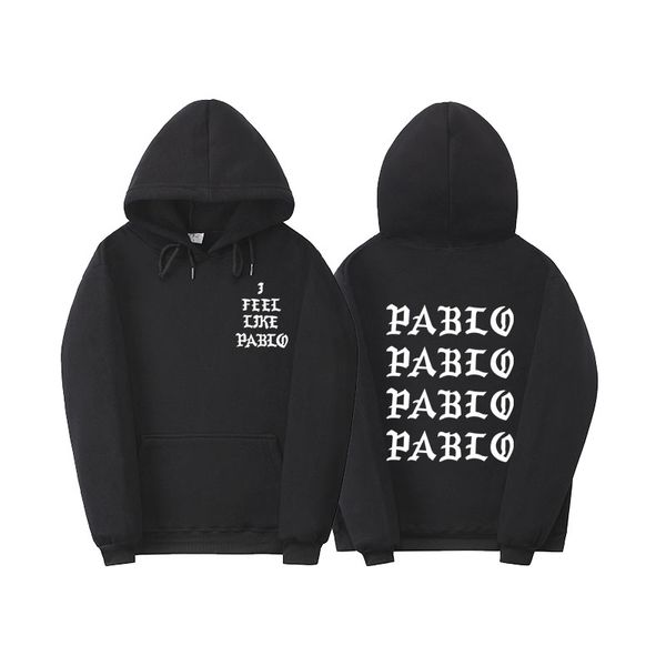 

fashion new 's life west pablo hoodie men women hip hop tracksuit sweatshirts pull paris i feel like pablo hoodie, Black