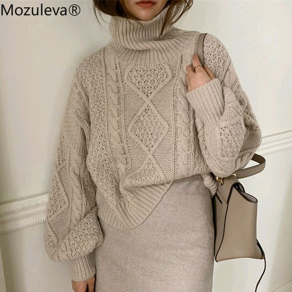mozuleva winter turtleneck sweater women casual loose twist pullover sweater female 2019 lantern sleeve female knitted jumpers, White;black
mozuleva winter turtleneck sweater women casual loose twist pullover sweater female 2019 lantern sleeve female knitted jumpers, White;black