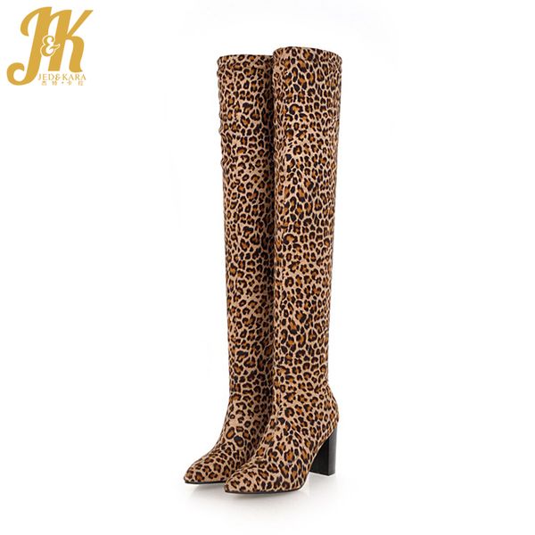 jk leopard print stretch high heels women boots pointed toe footwear over the knee female fur boot shoes women 2020 winter, Black
jk leopard print stretch high heels women boots pointed toe footwear over the knee female fur boot shoes women 2020 winter, Black