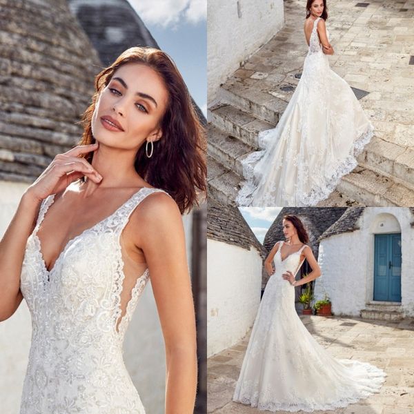 eddy k 2019 mermaid wedding dresses full lace bridal gowns v neck backless sweep train plus size boho beach wedding dress, White
eddy k 2019 mermaid wedding dresses full lace bridal gowns v neck backless sweep train plus size boho beach wedding dress, White