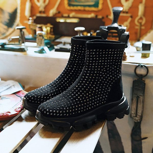 2019 autumn women's shoes thickness bottom water short boots genuine leather elastic short boots leisure, Black
2019 autumn women's shoes thickness bottom water short boots genuine leather elastic short boots leisure, Black