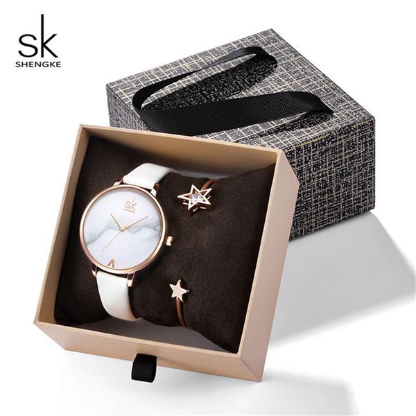 shengke skset002 gold bracelet watches set women luxury quartz watch with crystal star bangle womens day gift for women, Slivery;brown
shengke skset002 gold bracelet watches set women luxury quartz watch with crystal star bangle womens day gift for women, Slivery;brown