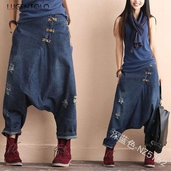lugentolo cross jeans woman summer loose low waist irregular fashion hole button streetwear womens jeans, Blue
lugentolo cross jeans woman summer loose low waist irregular fashion hole button streetwear womens jeans, Blue
