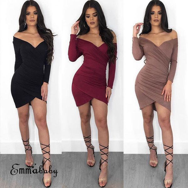 women's off shoulder long sleeve bodycon dress evening party club clothes mini pencil dress, Black;gray
women's off shoulder long sleeve bodycon dress evening party club clothes mini pencil dress, Black;gray