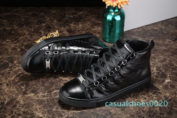 2018 new designer name brand man casual shoes flat kanye west fashion wrinkled leather lace-up high trainers runaway arena shoes 46 c20, Black
2018 new designer name brand man casual shoes flat kanye west fashion wrinkled leather lace-up high trainers runaway arena shoes 46 c20, Black