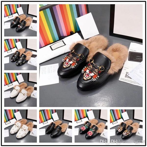 Top quality women flats heels with fur round toe fashion ladies single shoes spring autumn shoes genuine leather slip on party shoes