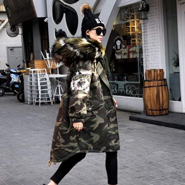 women's down & parkas 2021 winter jacket women coats fake raccoon fur collar female parka army green thick cotton padded lining ladies, Black
women's down & parkas 2021 winter jacket women coats fake raccoon fur collar female parka army green thick cotton padded lining ladies, Black