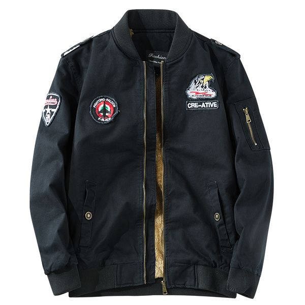 autumn and winter men brushed and thick workwear jacket youth loose and plus-sized baseball collar flight suit, Black
autumn and winter men brushed and thick workwear jacket youth loose and plus-sized baseball collar flight suit, Black