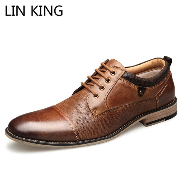 lin king brand design big size men genuine leather casual shoes lace up ankle office work dress shoes man wedding party, Black
lin king brand design big size men genuine leather casual shoes lace up ankle office work dress shoes man wedding party, Black