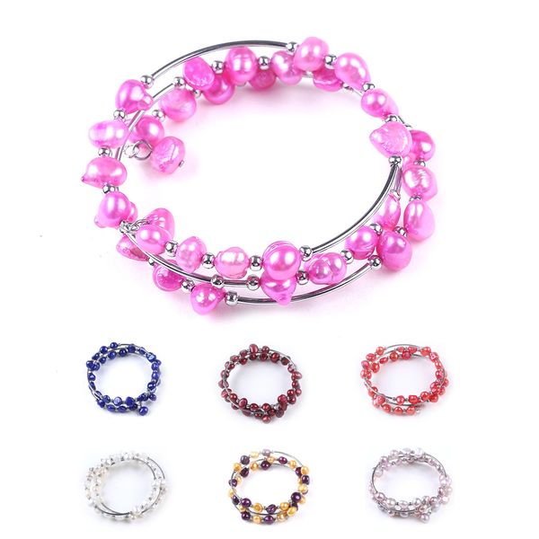 factory direct natural freshwater pearls three layers bangle handmade 7 colors adjustable bracelet charms women's gift, Black
factory direct natural freshwater pearls three layers bangle handmade 7 colors adjustable bracelet charms women's gift, Black