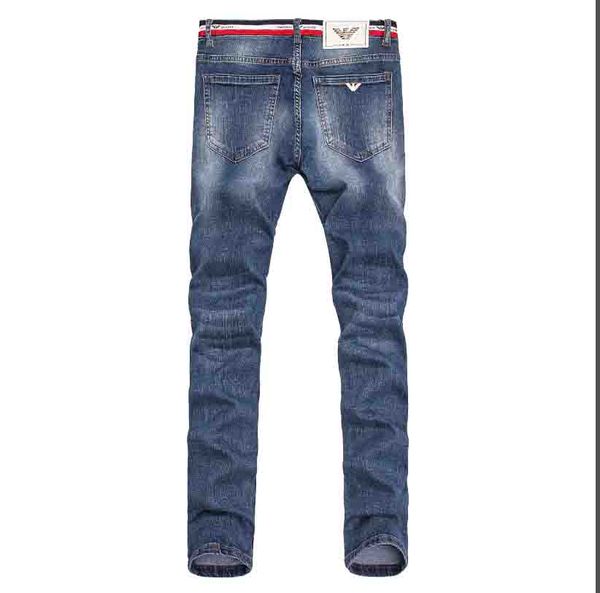 amn italian brand jeans mens designer jeans boutique slim trousers high-end fashion casual pants trend wild jeans street hip-hop pants, Blue