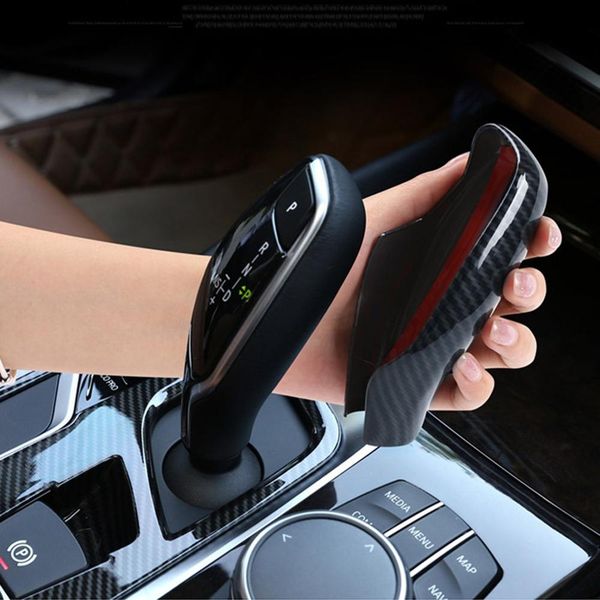 

carbon fiber style abs sticker for x3 x4 g01 g02 car gear shift head trim for 5 6 7 series g11 g12 g30 2018 2019